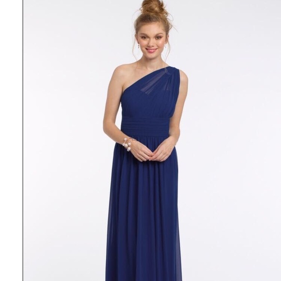 camille la vie navy blue dress Illusion Sequin Sweetheart Keyhole Trumpet Dress missy / 2 / navy main image 1